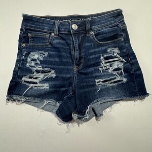 American Eagle Next Level Stretch Hi-Rise Shorts Size 4 Cutoff Ripped